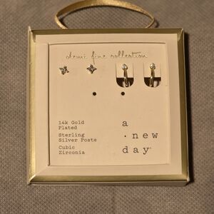 A New Day Gold and Silver Earrings Set